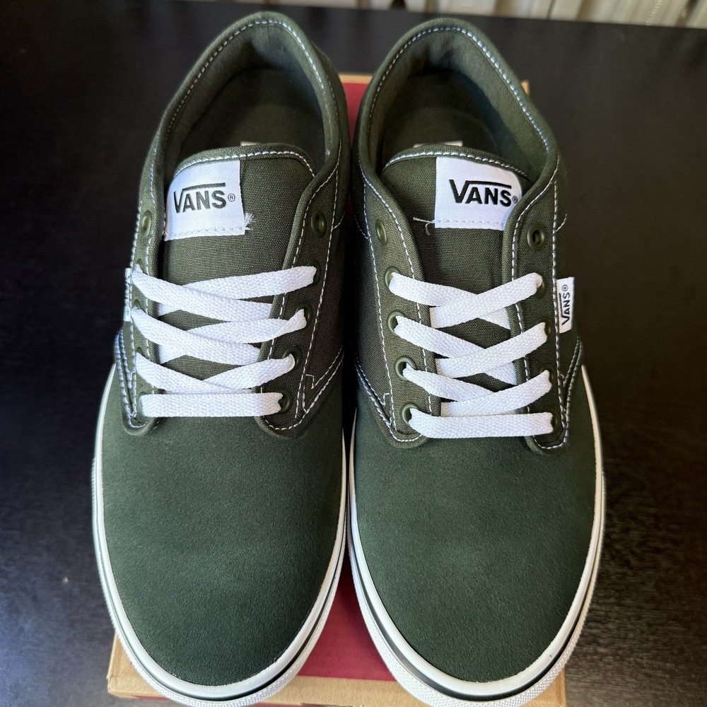 Vans Atwood Mens Dried Kelp Green Suede Canvas Skate Shoes VN000CX8EMU Size 10 - Picture 5 of 9